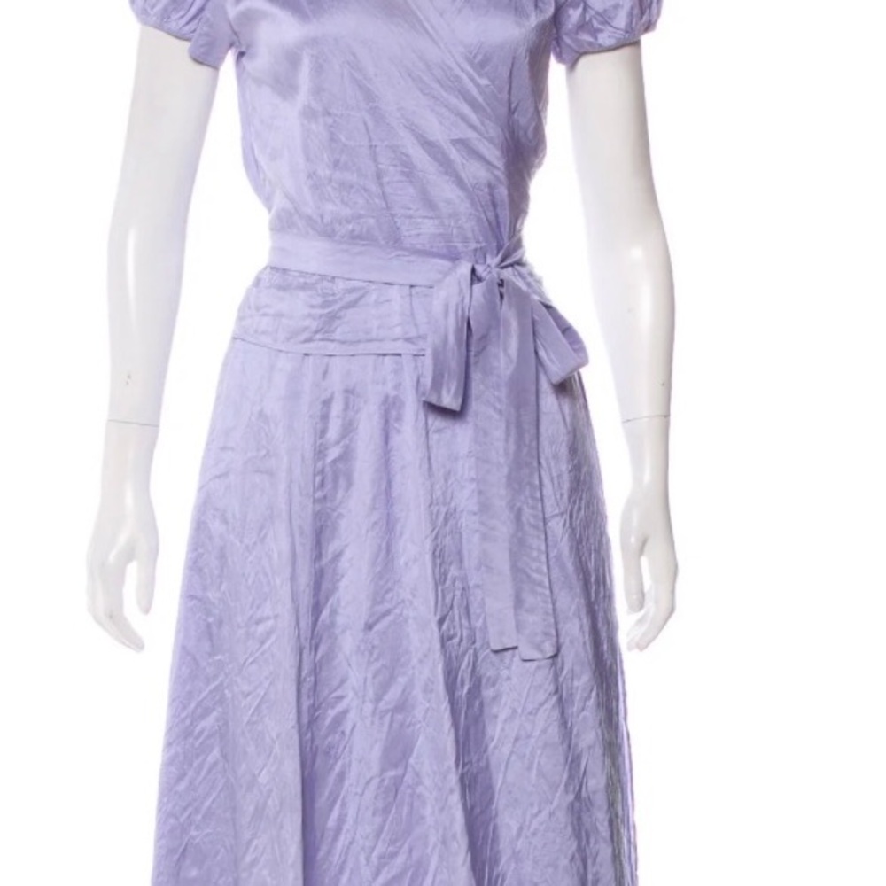 Calypso St. Barth Lavender Tie-Waist Midi Dress